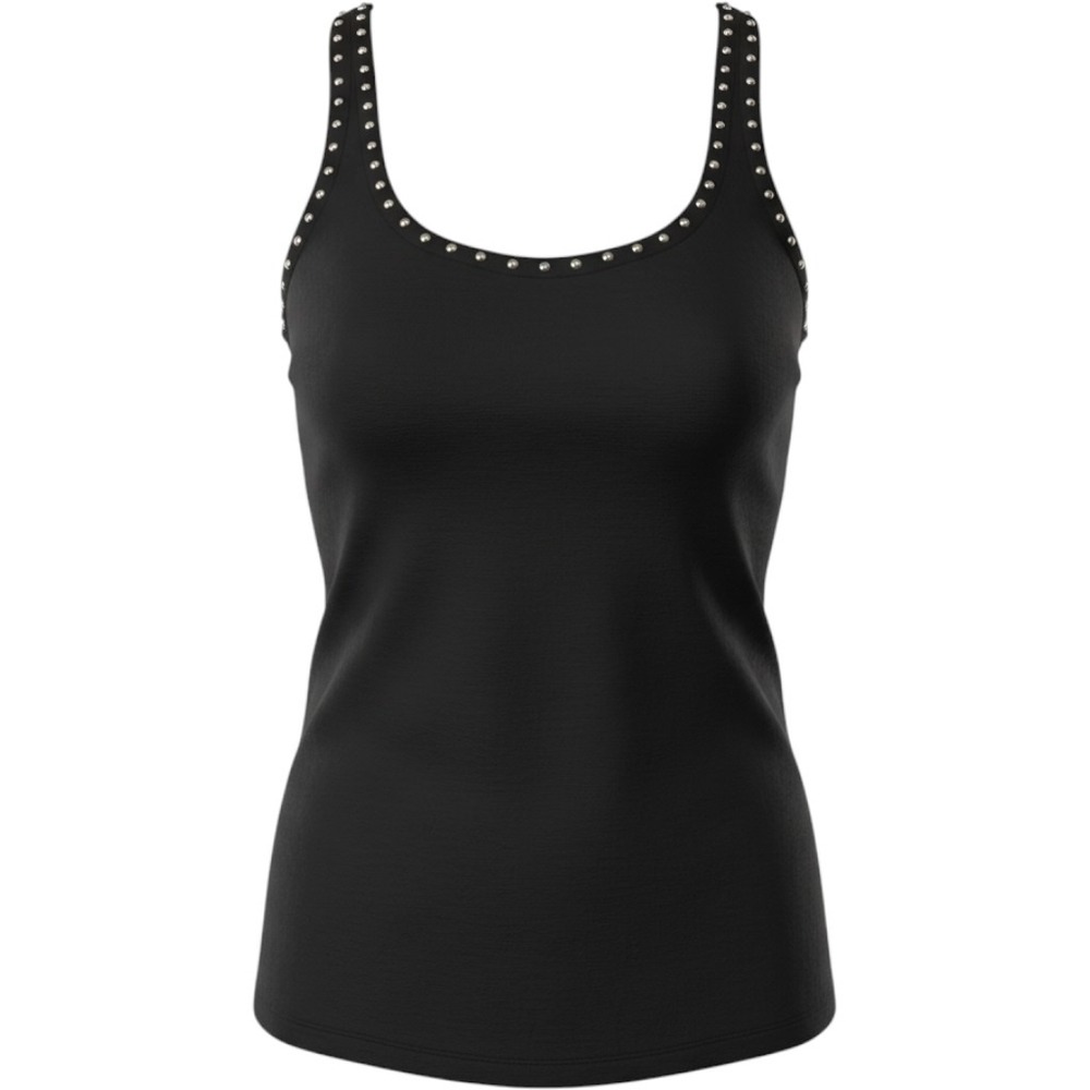 Torrid Black Studded Scoop Neck Tank Top Womens Size 2 Rocker Edgy Sleeveless